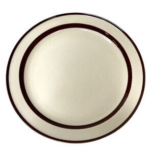 Sango Orbit Stoneware Dinner Plate 221 Brown Band Trim Round Serving Platter 12"